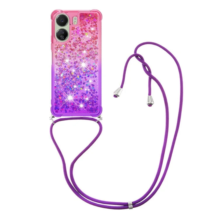 YB Quicksand Series-6 for Xiaomi Redmi 13C 4G / Poco C65 4G TPU Phone Case with Lanyard