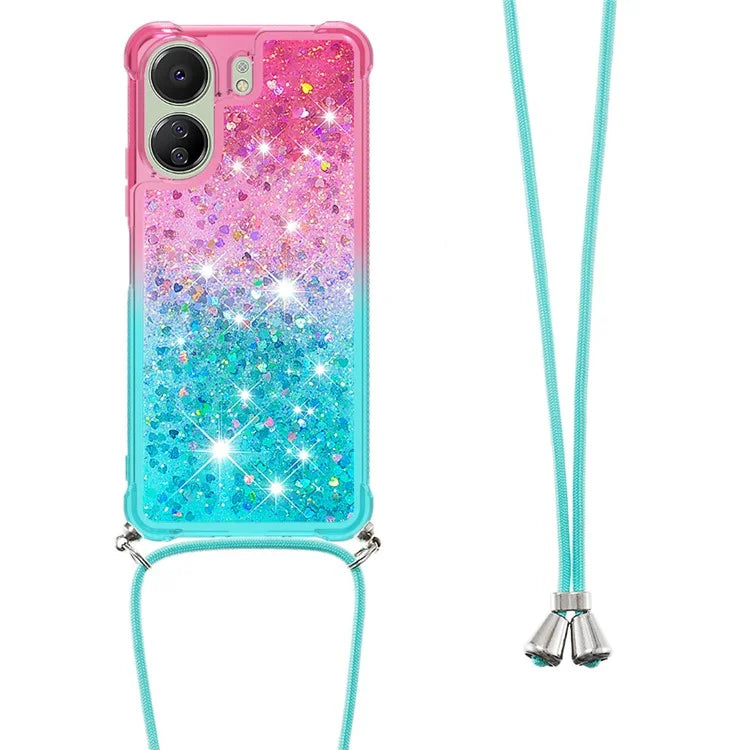 YB Quicksand Series-6 for Xiaomi Redmi 13C 4G / Poco C65 4G TPU Phone Case with Lanyard