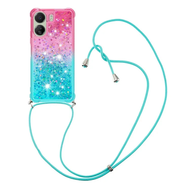 YB Quicksand Series-6 for Xiaomi Redmi 13C 4G / Poco C65 4G TPU Phone Case with Lanyard