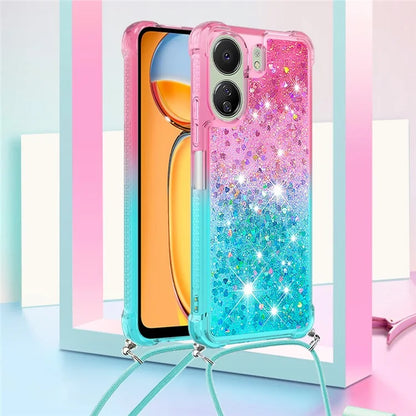 YB Quicksand Series-6 for Xiaomi Redmi 13C 4G / Poco C65 4G TPU Phone Case with Lanyard