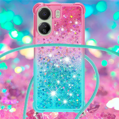 YB Quicksand Series-6 for Xiaomi Redmi 13C 4G / Poco C65 4G TPU Phone Case with Lanyard