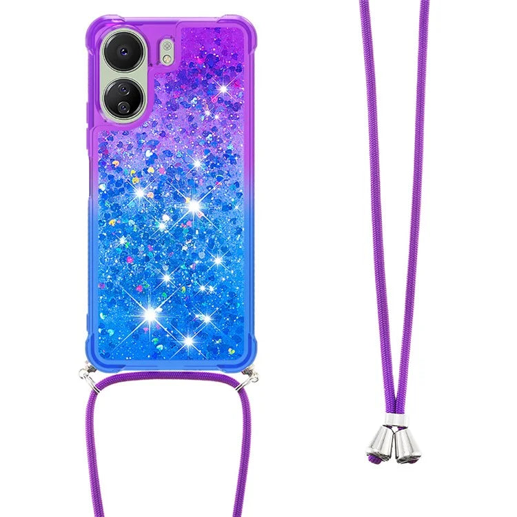 YB Quicksand Series-6 for Xiaomi Redmi 13C 4G / Poco C65 4G TPU Phone Case with Lanyard