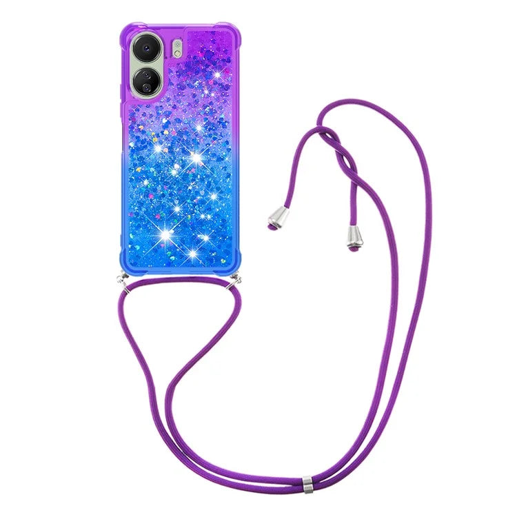 YB Quicksand Series-6 for Xiaomi Redmi 13C 4G / Poco C65 4G TPU Phone Case with Lanyard