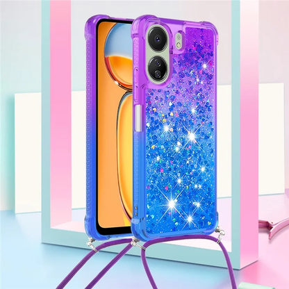 YB Quicksand Series-6 for Xiaomi Redmi 13C 4G / Poco C65 4G TPU Phone Case with Lanyard