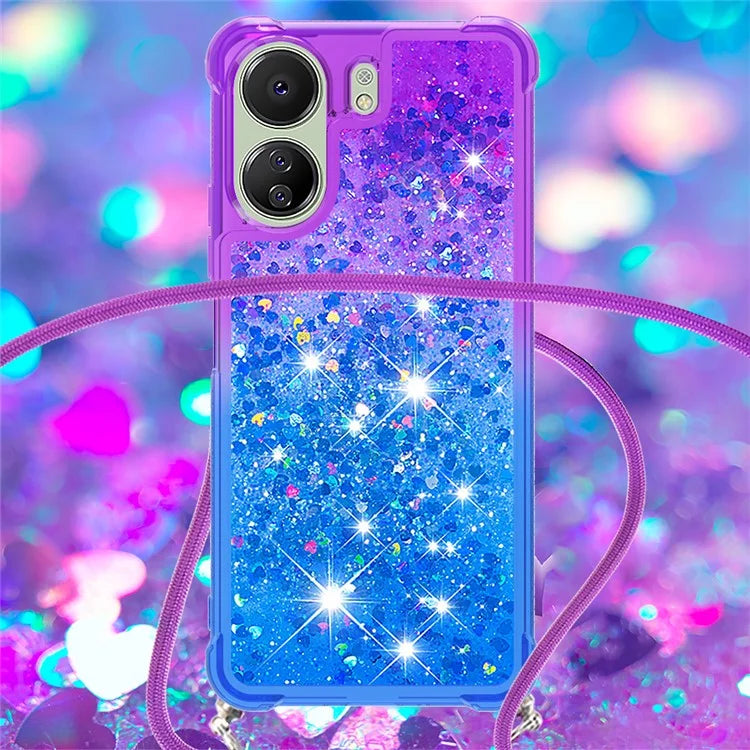 YB Quicksand Series-6 for Xiaomi Redmi 13C 4G / Poco C65 4G TPU Phone Case with Lanyard
