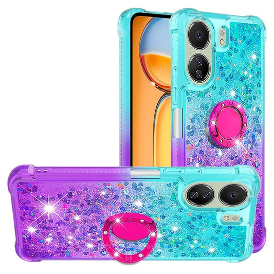 YB Quicksand Series-8 for Xiaomi Redmi 13C 4G / Poco C65 4G Case Kickstand TPU Phone Cover