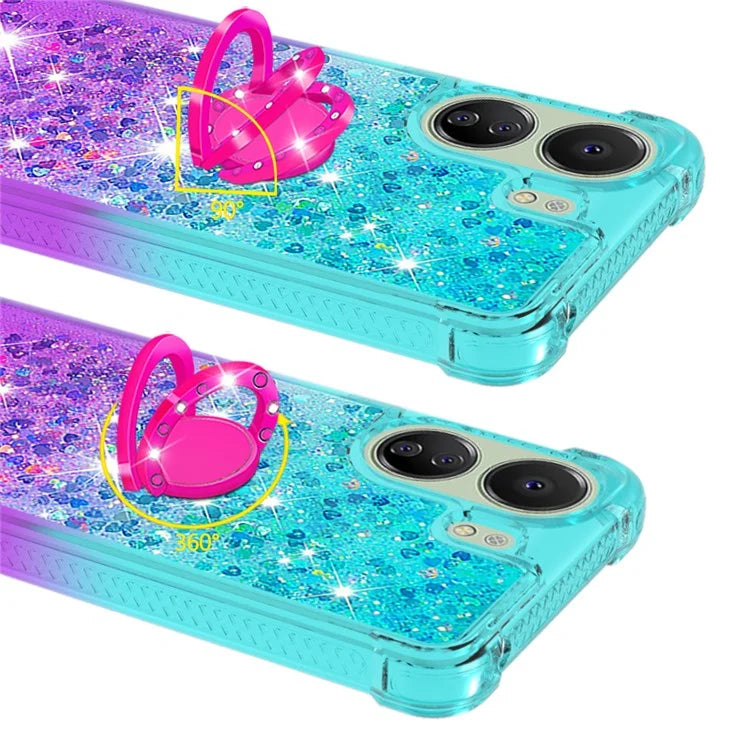 YB Quicksand Series-8 for Xiaomi Redmi 13C 4G / Poco C65 4G Case Kickstand TPU Phone Cover