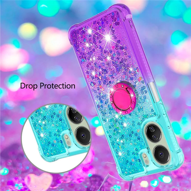 YB Quicksand Series-8 for Xiaomi Redmi 13C 4G / Poco C65 4G Case Kickstand TPU Phone Cover
