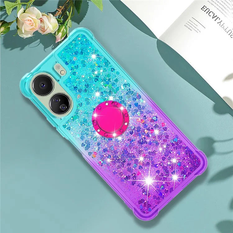YB Quicksand Series-8 for Xiaomi Redmi 13C 4G / Poco C65 4G Case Kickstand TPU Phone Cover