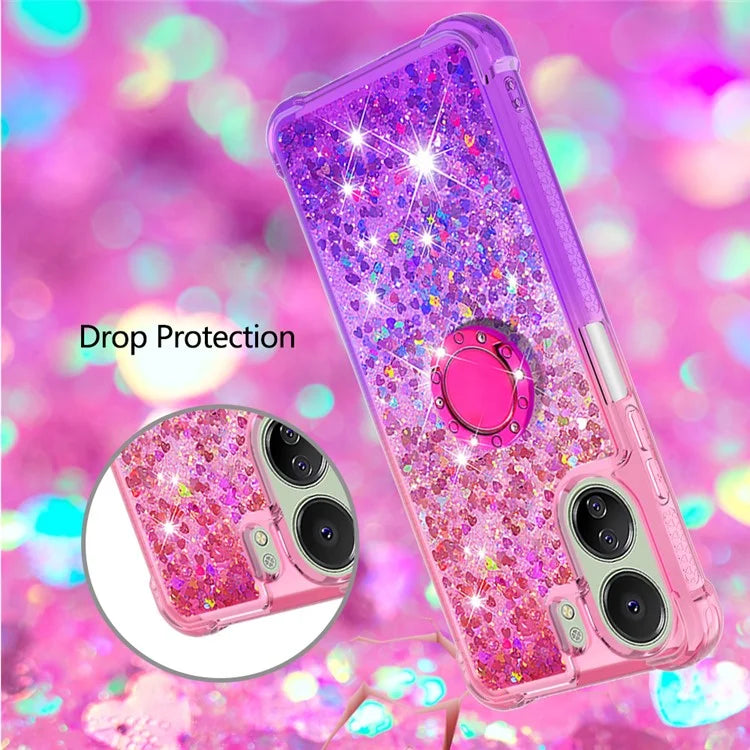 YB Quicksand Series-8 for Xiaomi Redmi 13C 4G / Poco C65 4G Case Kickstand TPU Phone Cover