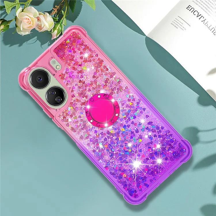 YB Quicksand Series-8 for Xiaomi Redmi 13C 4G / Poco C65 4G Case Kickstand TPU Phone Cover