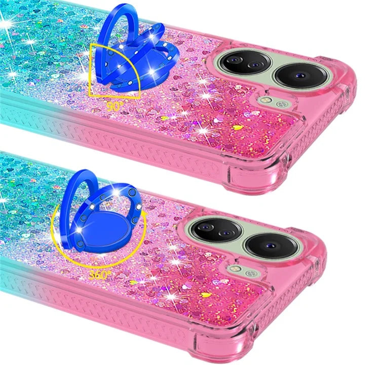 YB Quicksand Series-8 for Xiaomi Redmi 13C 4G / Poco C65 4G Case Kickstand TPU Phone Cover