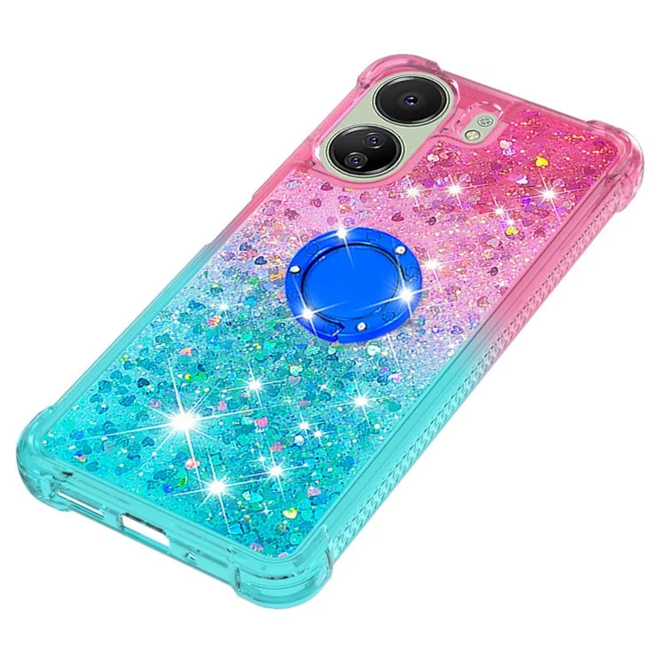 YB Quicksand Series-8 for Xiaomi Redmi 13C 4G / Poco C65 4G Case Kickstand TPU Phone Cover
