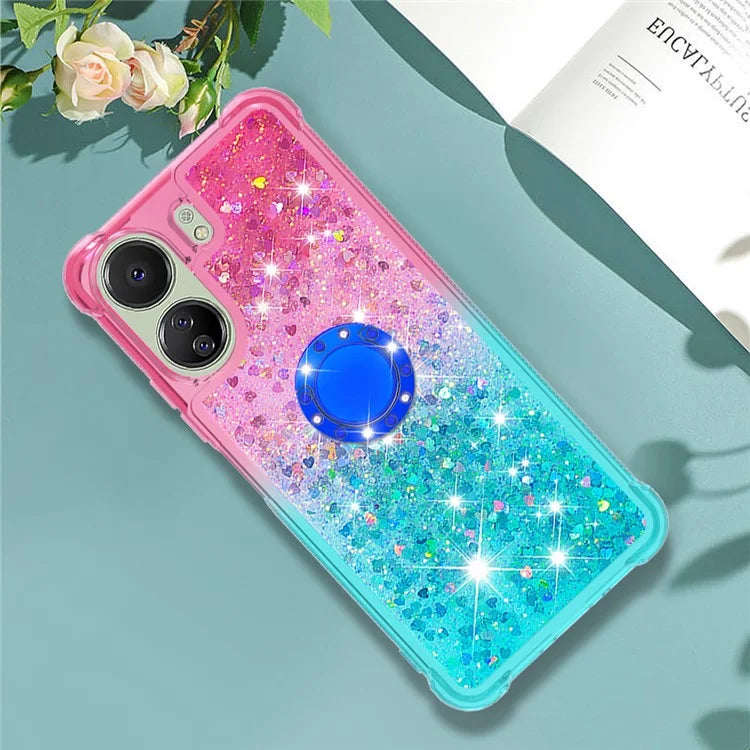 YB Quicksand Series-8 for Xiaomi Redmi 13C 4G / Poco C65 4G Case Kickstand TPU Phone Cover