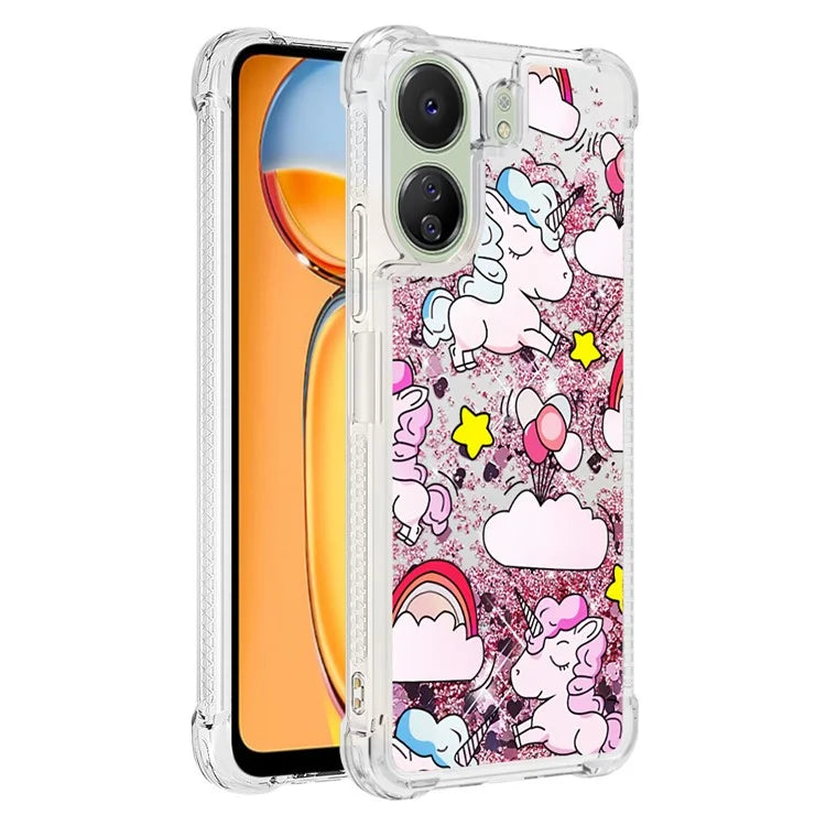YB Quicksand Series-2 for Xiaomi Redmi 13C 4G / Poco C65 4G TPU Case Pattern Liquid Phone Cover