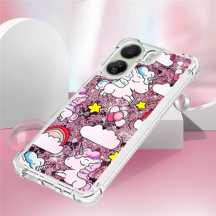 YB Quicksand Series-2 for Xiaomi Redmi 13C 4G / Poco C65 4G TPU Case Pattern Liquid Phone Cover