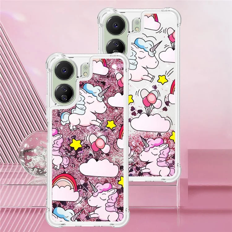 YB Quicksand Series-2 for Xiaomi Redmi 13C 4G / Poco C65 4G TPU Case Pattern Liquid Phone Cover