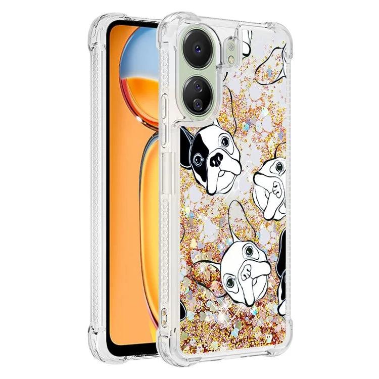 YB Quicksand Series-2 for Xiaomi Redmi 13C 4G / Poco C65 4G TPU Case Pattern Liquid Phone Cover