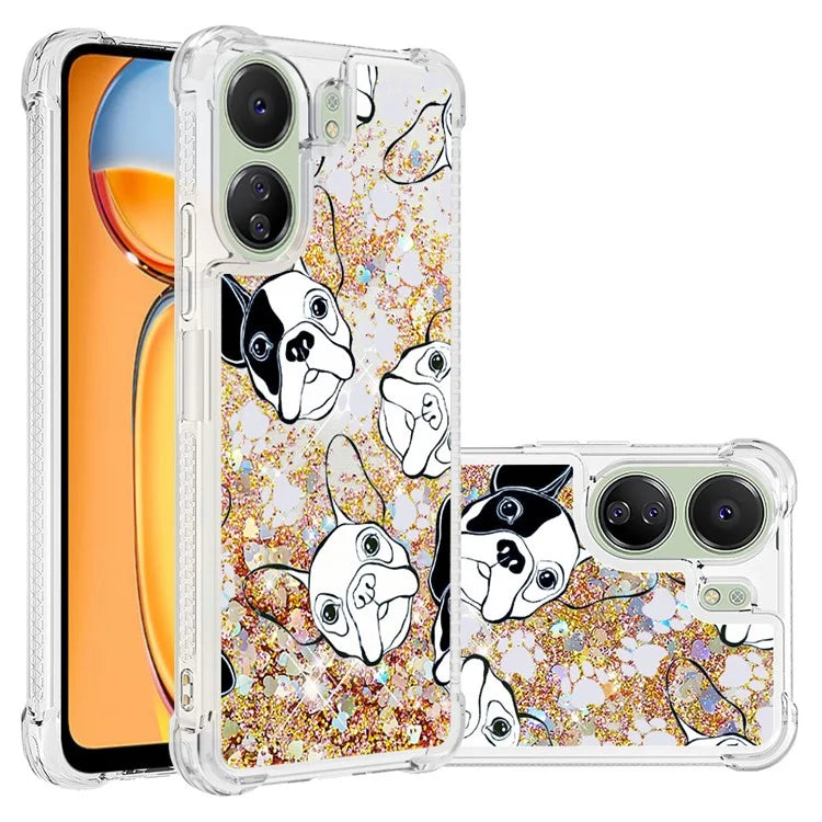 YB Quicksand Series-2 for Xiaomi Redmi 13C 4G / Poco C65 4G TPU Case Pattern Liquid Phone Cover