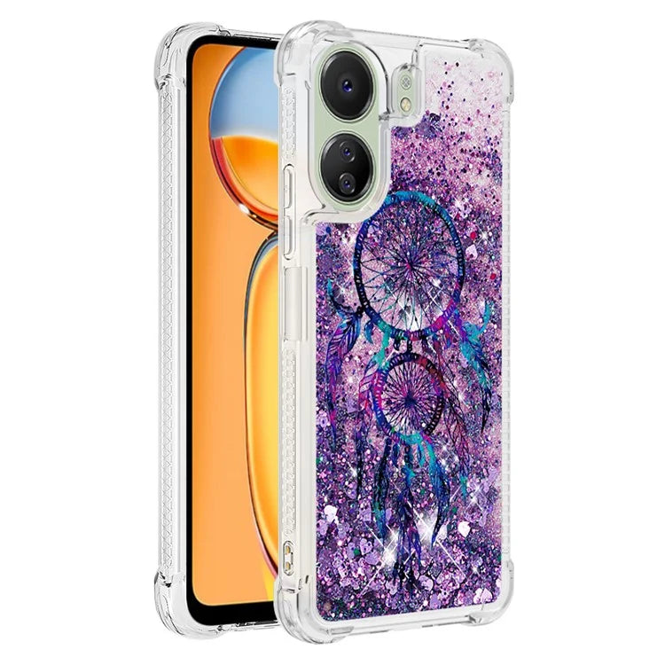 YB Quicksand Series-2 for Xiaomi Redmi 13C 4G / Poco C65 4G TPU Case Pattern Liquid Phone Cover