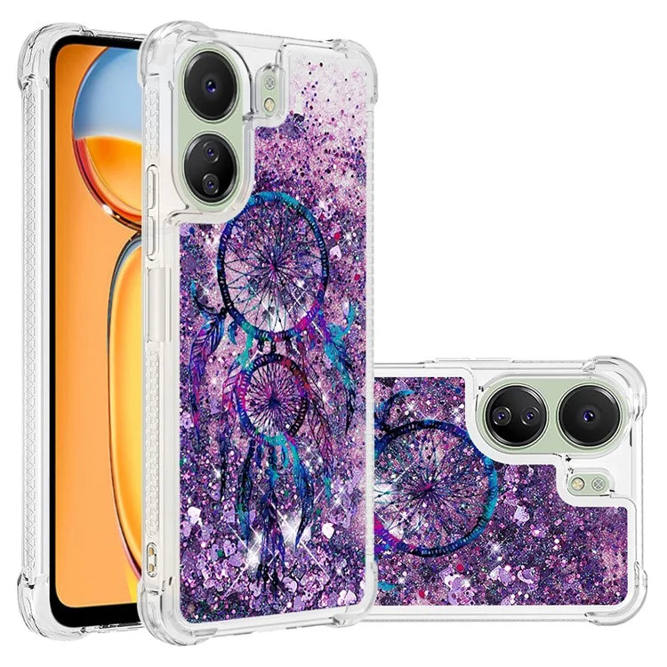 YB Quicksand Series-2 for Xiaomi Redmi 13C 4G / Poco C65 4G TPU Case Pattern Liquid Phone Cover