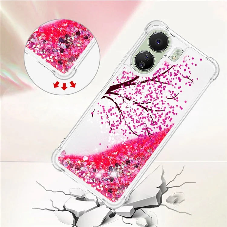 YB Quicksand Series-2 for Xiaomi Redmi 13C 4G / Poco C65 4G TPU Case Pattern Liquid Phone Cover