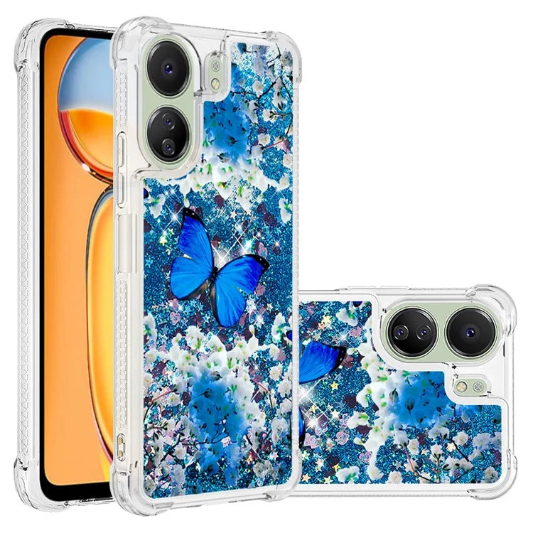 YB Quicksand Series-2 for Xiaomi Redmi 13C 4G / Poco C65 4G TPU Case Pattern Liquid Phone Cover