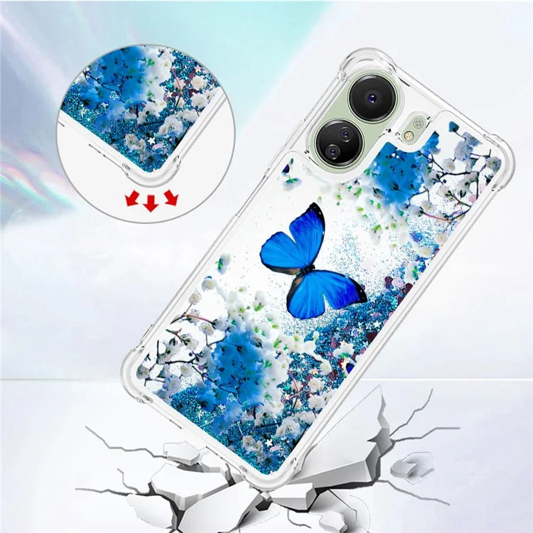 YB Quicksand Series-2 for Xiaomi Redmi 13C 4G / Poco C65 4G TPU Case Pattern Liquid Phone Cover