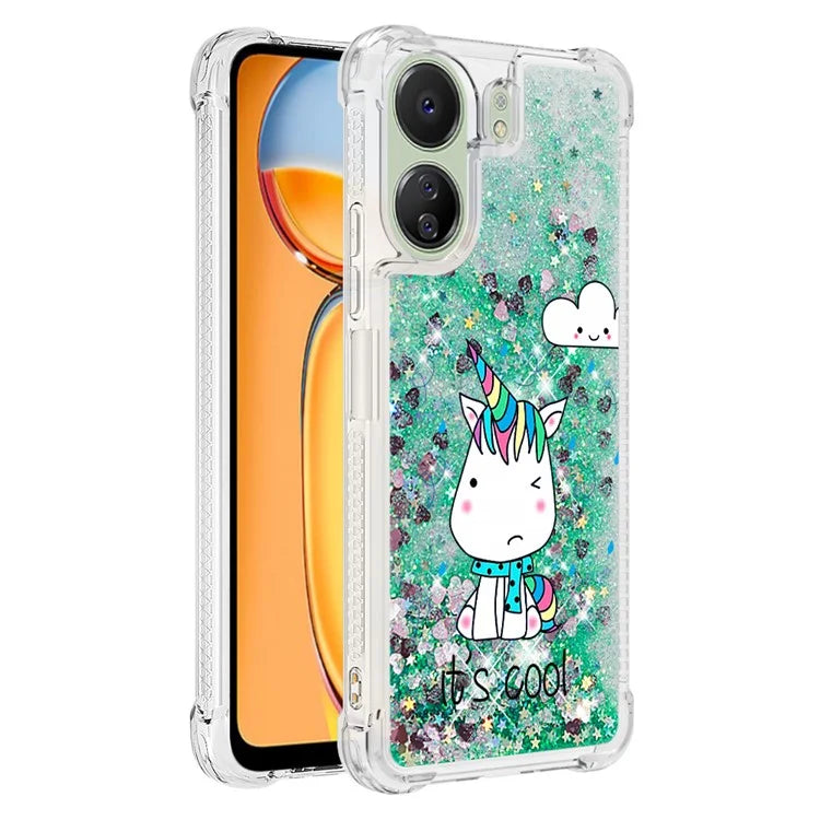 YB Quicksand Series-2 for Xiaomi Redmi 13C 4G / Poco C65 4G TPU Case Pattern Liquid Phone Cover