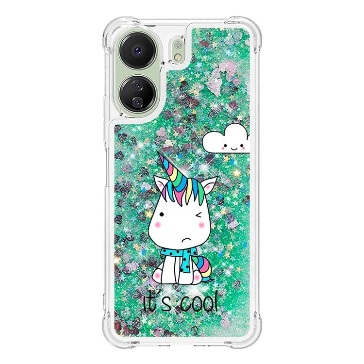 YB Quicksand Series-2 for Xiaomi Redmi 13C 4G / Poco C65 4G TPU Case Pattern Liquid Phone Cover