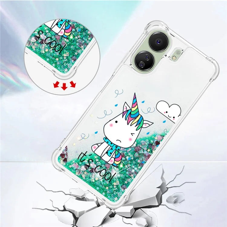 YB Quicksand Series-2 for Xiaomi Redmi 13C 4G / Poco C65 4G TPU Case Pattern Liquid Phone Cover