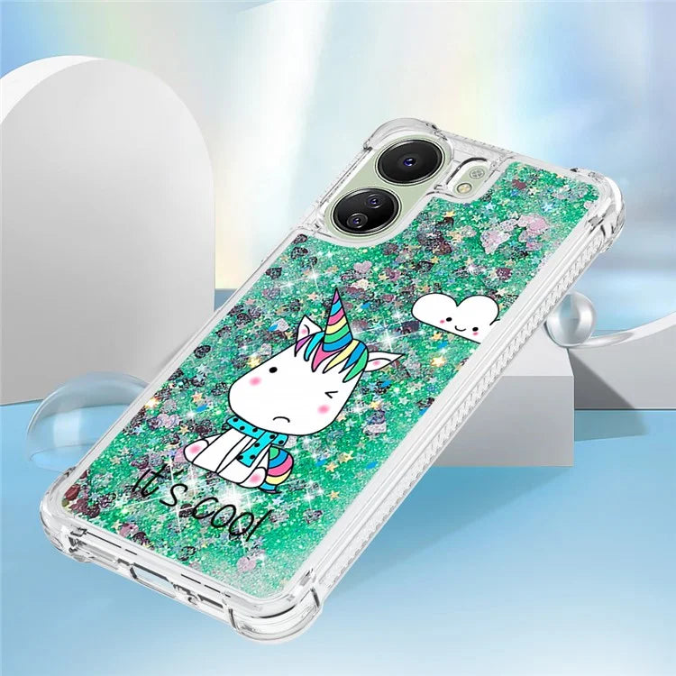 YB Quicksand Series-2 for Xiaomi Redmi 13C 4G / Poco C65 4G TPU Case Pattern Liquid Phone Cover