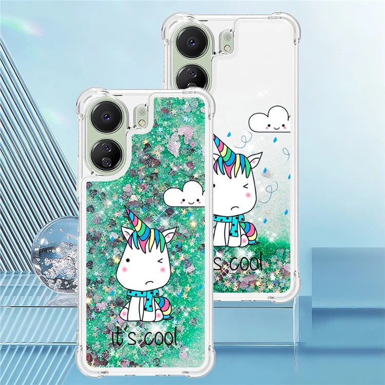 YB Quicksand Series-2 for Xiaomi Redmi 13C 4G / Poco C65 4G TPU Case Pattern Liquid Phone Cover