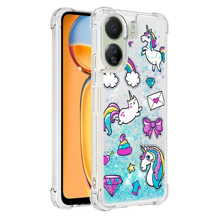 YB Quicksand Series-2 for Xiaomi Redmi 13C 4G / Poco C65 4G TPU Case Pattern Liquid Phone Cover