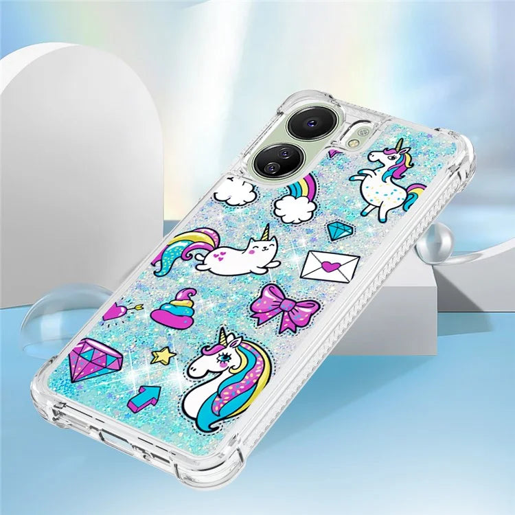 YB Quicksand Series-2 for Xiaomi Redmi 13C 4G / Poco C65 4G TPU Case Pattern Liquid Phone Cover