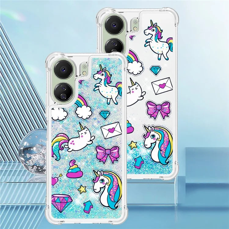 YB Quicksand Series-2 for Xiaomi Redmi 13C 4G / Poco C65 4G TPU Case Pattern Liquid Phone Cover