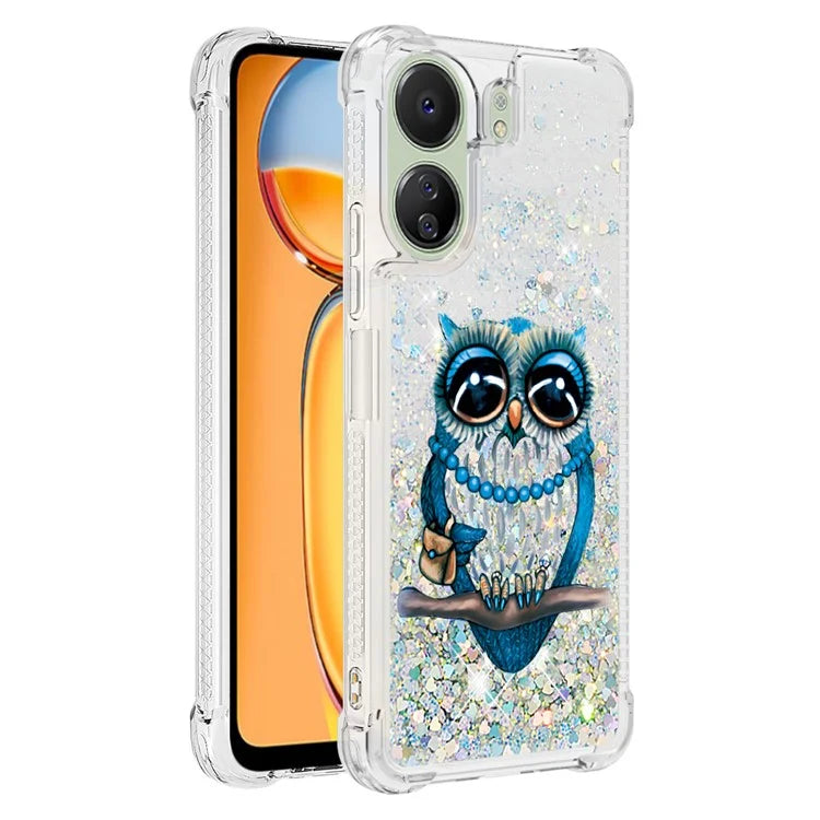 YB Quicksand Series-2 for Xiaomi Redmi 13C 4G / Poco C65 4G TPU Case Pattern Liquid Phone Cover