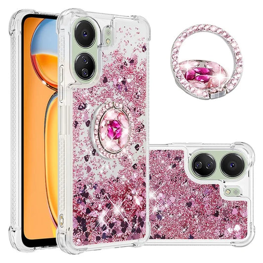 YB Quicksand Series-7 for Xiaomi Redmi 13C 4G / Poco C65 4G TPU Case Kickstand Phone Cover