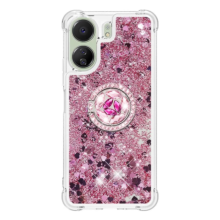 YB Quicksand Series-7 for Xiaomi Redmi 13C 4G / Poco C65 4G TPU Case Kickstand Phone Cover