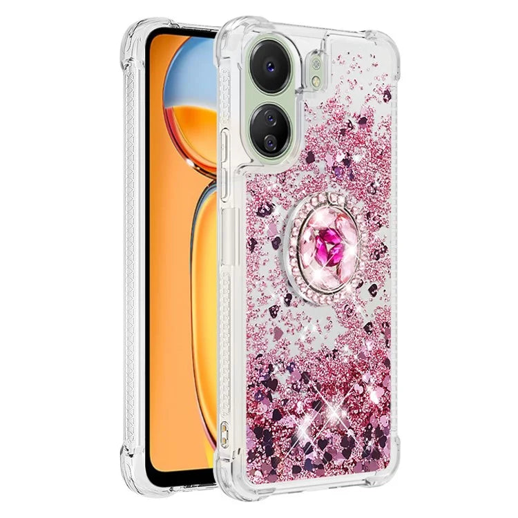YB Quicksand Series-7 for Xiaomi Redmi 13C 4G / Poco C65 4G TPU Case Kickstand Phone Cover