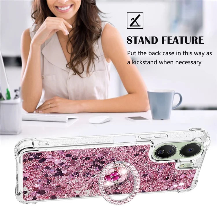 YB Quicksand Series-7 for Xiaomi Redmi 13C 4G / Poco C65 4G TPU Case Kickstand Phone Cover