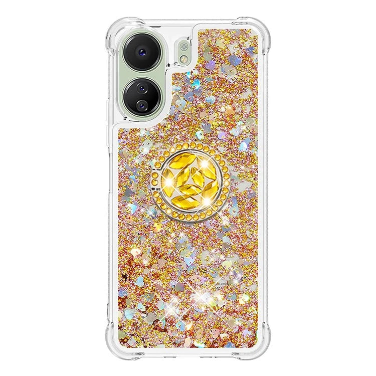 YB Quicksand Series-7 for Xiaomi Redmi 13C 4G / Poco C65 4G TPU Case Kickstand Phone Cover