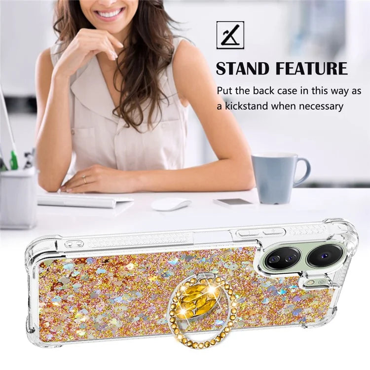 YB Quicksand Series-7 for Xiaomi Redmi 13C 4G / Poco C65 4G TPU Case Kickstand Phone Cover