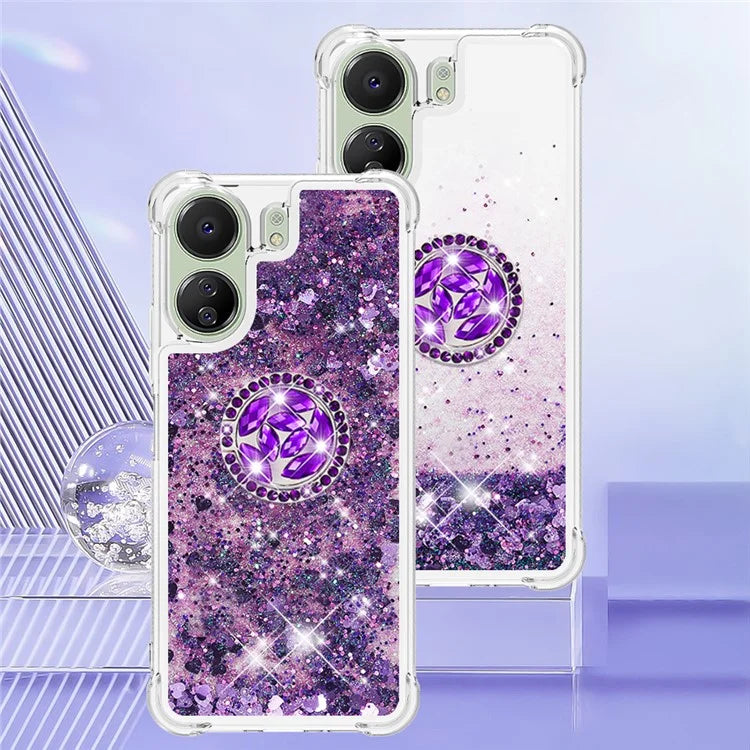 YB Quicksand Series-7 for Xiaomi Redmi 13C 4G / Poco C65 4G TPU Case Kickstand Phone Cover