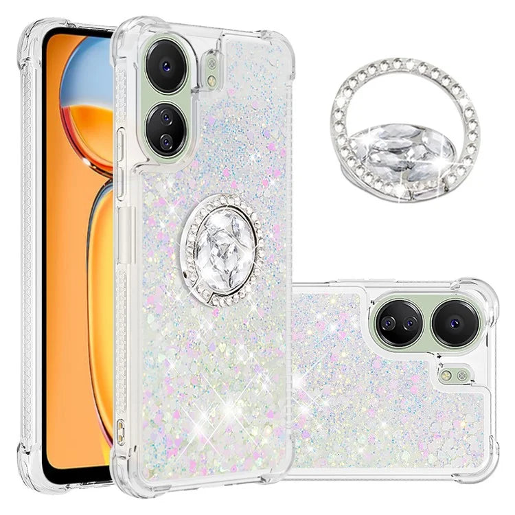 YB Quicksand Series-7 for Xiaomi Redmi 13C 4G / Poco C65 4G TPU Case Kickstand Phone Cover