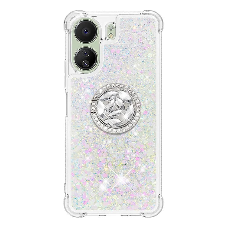 YB Quicksand Series-7 for Xiaomi Redmi 13C 4G / Poco C65 4G TPU Case Kickstand Phone Cover