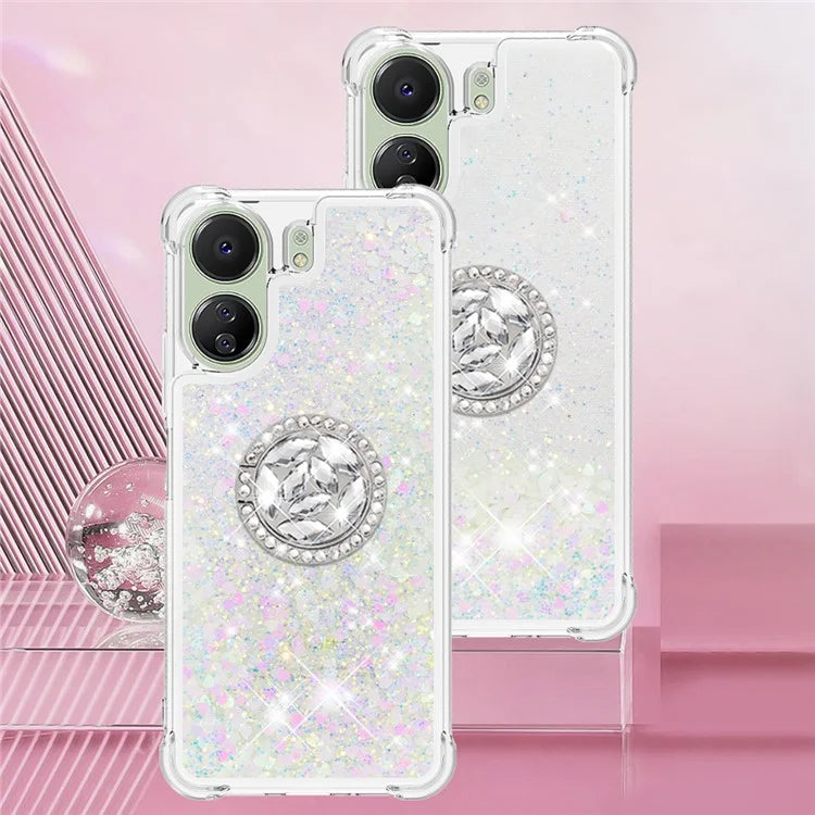 YB Quicksand Series-7 for Xiaomi Redmi 13C 4G / Poco C65 4G TPU Case Kickstand Phone Cover