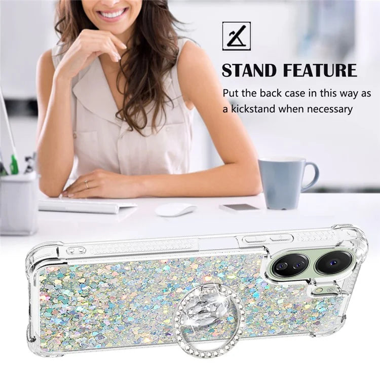 YB Quicksand Series-7 for Xiaomi Redmi 13C 4G / Poco C65 4G TPU Case Kickstand Phone Cover