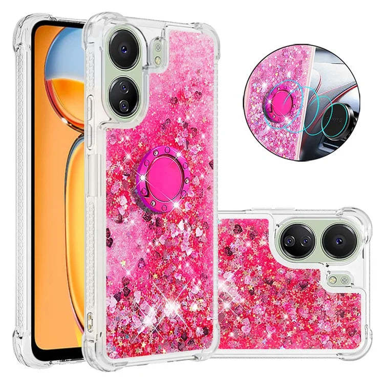 YB Quicksand Series-7 for Xiaomi Redmi 13C 4G / Poco C65 4G TPU Case Kickstand Phone Cover