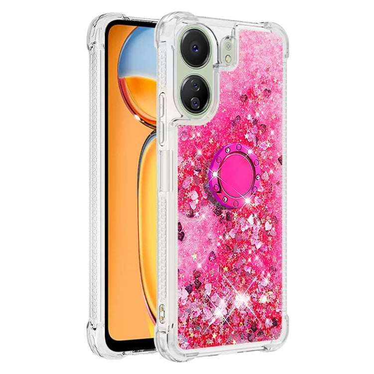 YB Quicksand Series-7 for Xiaomi Redmi 13C 4G / Poco C65 4G TPU Case Kickstand Phone Cover